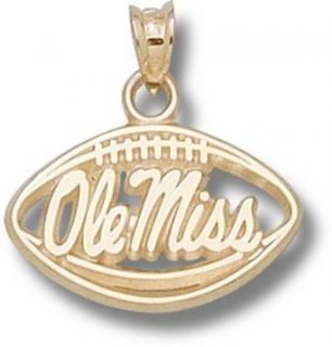 Mississippi (Ole Miss) Rebels Pierced "Ole Miss Football" Pendant   14KT Gold Jewelry: Clothing