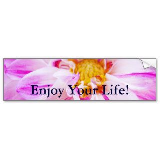 Enjoy Your Life! bumper stickers Pink Dahlias