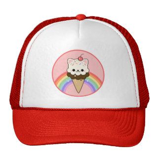 Cute Kitty Ice Cream Trucker Hat