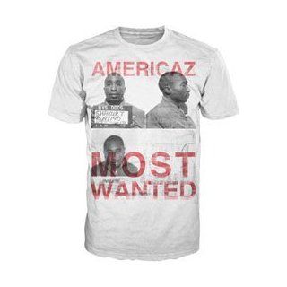 Mens Tupac 2pac Americaz Most Wanted T shirt: Music Fan T Shirts: Clothing