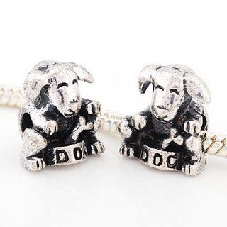 Dog Charm Bead. Compatible With Most Pandora Style Charm Bracelets.  