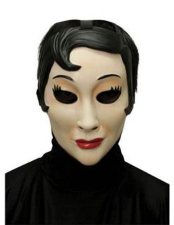 Scary Masks Emo Girl Plastic Mask Halloween Costume   Most Adults: Clothing