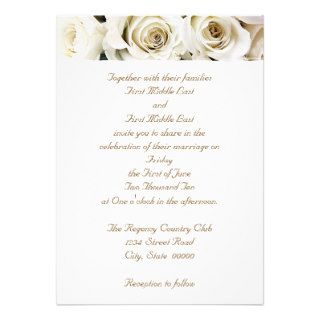 White Roses Wedding Invitations