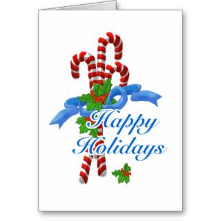 Happy Holiday Candy Cane Greeting Card