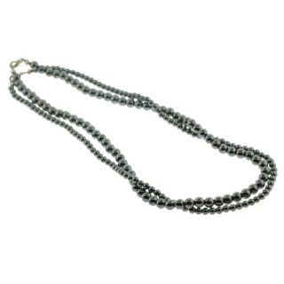 Beautiful Hematite Round Bead Necklace. Comes in set of 2.: Jewelry