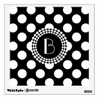 Stylish Black and White Polka Dots Pattern Wall Graphics