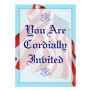 U.S. Navy Patriotic Flag Wedding Invitation
