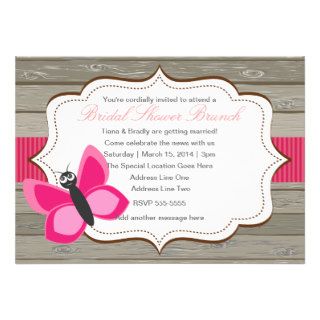 Pink Butterfly Bridal Shower Invitation