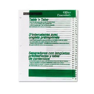 Office Essentials Table 'N Tabs Dividers, 31 Tab, 1 31, Letter, White, 1 Set: Everything Else