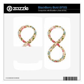 Girly Hipster Retro Floral Infinity Symbol BlackBerry Bold Skins