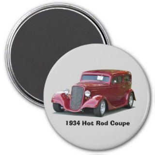 1934 Customized Coupe Hot Rod Refrigerator Magnets