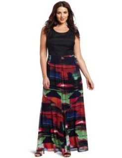 Jessica Simpson Women's Plus Size Maxi Dress with Criss Cross Back, Prism Firecracker, 12W at  Womens Clothing store