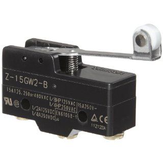 Omron Z 15GW2 B General Purpose Basic Switch, Hinge Roller Lever, Screw Terminal, 0.5mm Contact Gap, 15A Rated Current: Industrial Basic Switches: Industrial & Scientific