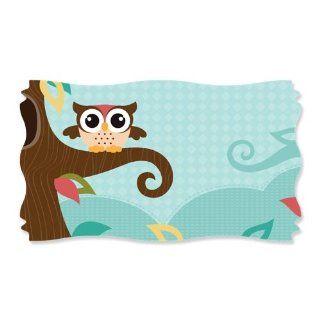 Owl   Large Party Favor Stickers (Name tag size   set of 8): Health & Personal Care