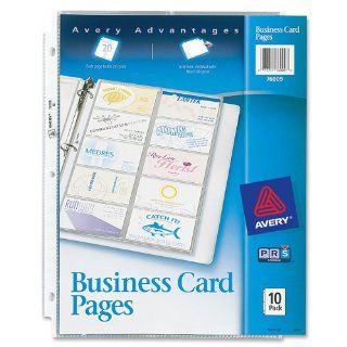 Avery Business Card Pages, Pack of 10 (76009) : Business Card Sleeves : Office Products