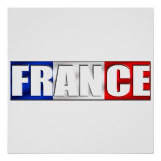 France Cut Out French flag France logo Posters