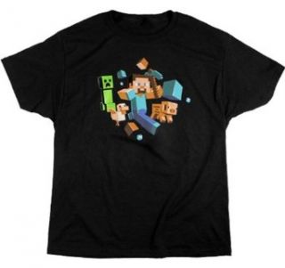 Minecraft   Run Away Youth T shirt: Clothing