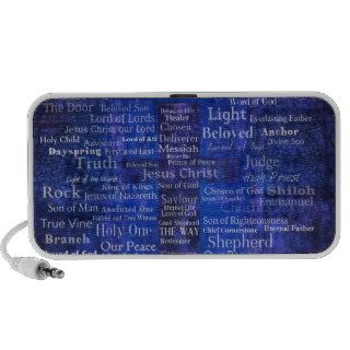 The Names of Jesus Christ blue cross art Mp3 Speakers