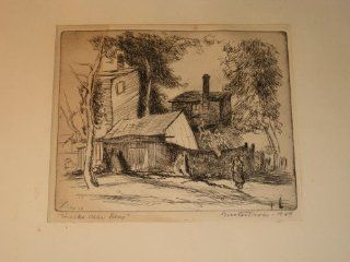1949 Original Etching "Shacks Near Reno" by Gustav Trois   Pencil Signed and Dated : Prints : Everything Else