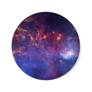 View of the Center of the Milky Way Galaxy Round Stickers