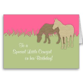 Brown Ponies Cowgirl Birthday Card