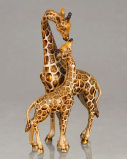 Mother & Baby Giraffe Figure   Jay Strongwater
