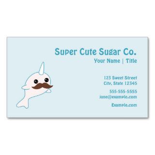 Cute Mustache Narwhal Business Card