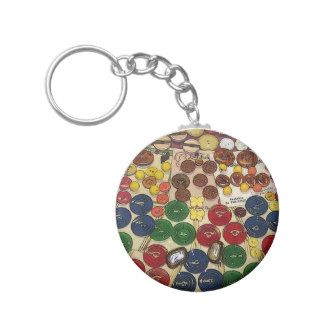 Colorful Vintage Buttons Stylized Keychain