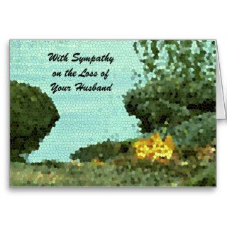 With Sympathy Loss of Husband, Flowers Mosaic Greeting Cards