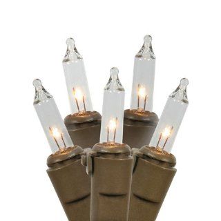 Set of 50 Clear Mini Christmas Lights   Brown Wire : String Lights : Patio, Lawn & Garden