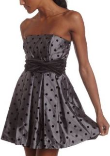 XOXO Juniors Polk A Dot Party Dress, Grey, 3 at  Womens Clothing store: