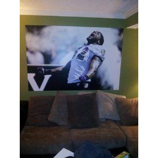 NFL Baltimore Ravens Ray Lewis Making an Entrance In Your Face Mural Wall Graphic : Sports Fan Wall Banners : Sports & Outdoors
