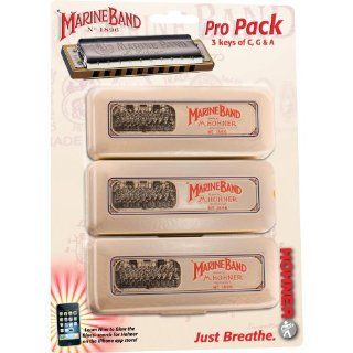 Hohner Marine Band Pro Pack   Pro Pack 3 pk (G, A, & C): Musical Instruments