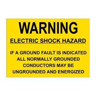NEC Electric Shock Hazard Ground Engraved Sign EGRE 13289 BLKonYLW : Business And Store Signs : Office Products