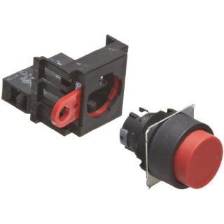 Omron A22 TR 10M Projection Type Pushbutton and Switch, Screw Terminal, IP65 Oil Resistant, Non Lighted, Momentary Operation, Round, Red, Single Pole Single Throw Normally Open Contacts: Electronic Component Pushbutton Switches: Industrial & Scientific