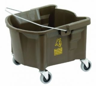 Continental 226 3BZ, Bronze Splash Guard Mop Bucket with 3" Grey Non Marking Casters and International Caution Symbol, 26 quart Capacity (Case of 1): Industrial & Scientific