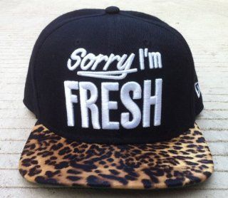NEW Sorry I'm Fresh Hat Cap Snapback Leopard: Clothing