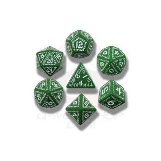 Runic Green/White 7 piece Dice Set: Toys & Games