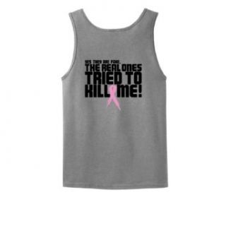 Yes They Are Fake The Real Ones Tried to Kill Me Tank Top: Clothing