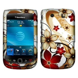 Rubberized phone case that has a red flowers design that fits onto your BlackBerry Torch: Everything Else