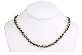 14k Gold Vermeil Spinel Necklace Black Faceted Cluster Beaded Onto Chain: Spyglass Designs: Jewelry