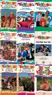 kidsongs set 9 vhs: Kidsongs A Day with the Animals, Kidsongs   I Can Go To The Country, Kidssongs   Play Along Songs, Kidsongs: Cars Boats Trains & Planes, Kidsongs   Good Night, Sleep Tight, Kidsongs: I'd Like to Teach World to Sing , Kidsongs: A