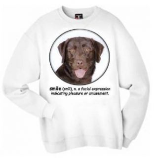 Labrador Retriever CHOCOLATE "Smile" Adult Sweatshirt: Clothing