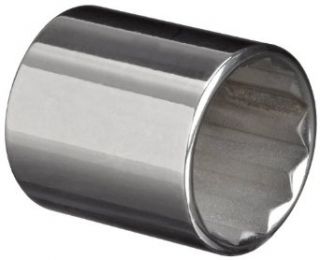 Martin B1224 3/4" Type II Opening 3/8" Square Drive Socket, 12 Points Standard, 1 1/8" Overall Length, Chrome Finish: Industrial & Scientific