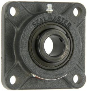 Sealmaster MSF 48 Medium Duty Flange Unit, 4 Bolt, Regreasable, Felt Seals, Setscrew Locking Collar, Cast Iron Housing, 3" Bore, 7 3/4" Overall Length, 6" Bolt Hole Spacing Width, 7/8" Flange Height, 2 Degrees Misalignment Angle Flang