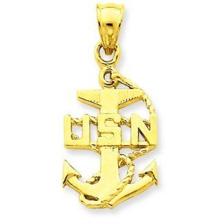 US Navy 10k Gold Anchor Pendant: Jewelry