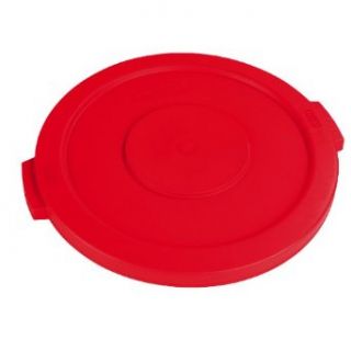 Carlisle 34101105 Bronco Polyethylene Round Lid, 16.13" Overall Diameter x 2.13" Height, Red, For 10 Gallon Containers (Case of 6): Industrial & Scientific