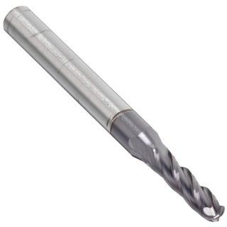 Melin Tool CCMG B Carbide Ball Nose End Mill, AlTiN Monolayer Finish, 30 Deg Helix, 4 Flutes, 2" Overall Length, 0.1563" Cutting Diameter, 0.1875" Shank Diameter: Industrial & Scientific