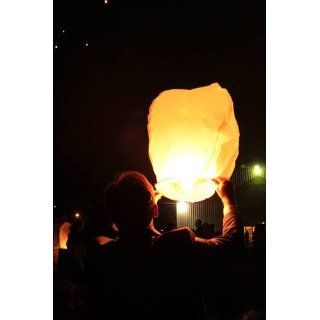 (50) White Paper Chinese Lanterns Sky Fly Candle Lamp for Wish Party Wedding: Home Improvement