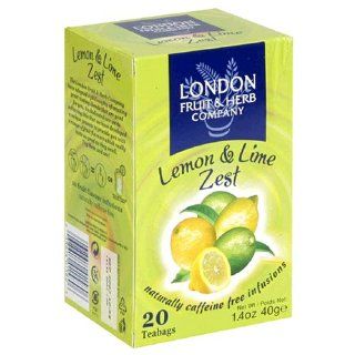 London Fruit & Herb, Lemon & Lime Zest, Tea Bags, 20 Count Boxes (Pack of 12) : Herbal Remedy Teas : Grocery & Gourmet Food